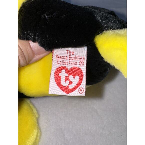 Ty Beanie Buddies Collection Bubbles The Fish Yellow/Black 1998 MWMT - Picture 6 of 7